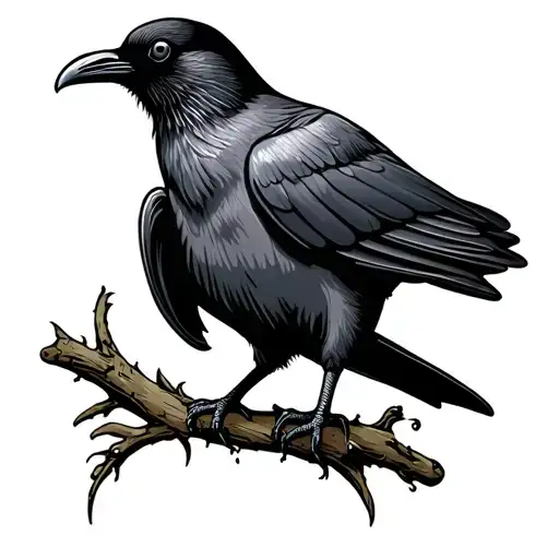 Cornish Chough tattoo design idea