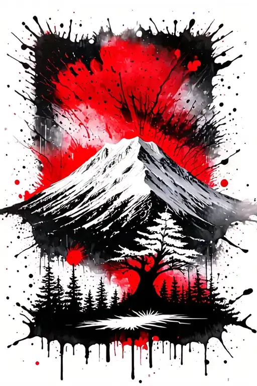 family tree mount rainier tattoo design idea