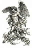 Icarus falling angel tattoo design idea