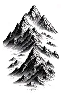 mountains turning tattoo design idea