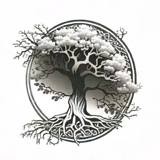 yggdrasil tree tattoo design idea