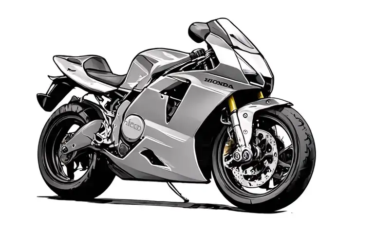 honda 50 bike racing tattoo design idea