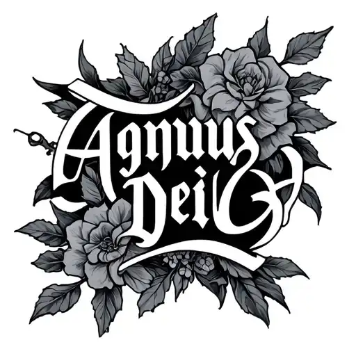 agnus dei lettering tattoo tattoo design idea