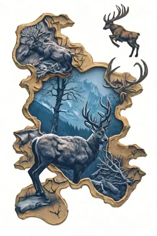 My father and I love chamois hunting. I am a soldier. He helped me a lot in life. tattoo design idea