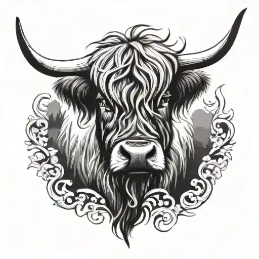 Highland Cow tattoo design idea