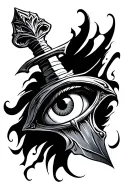 evil eye dagger tattoo design idea
