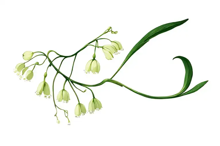 lily of the valley and honeysuckle flowers tattoo design idea