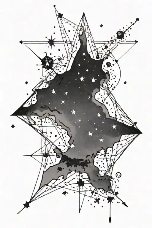 Big Dipper little dipper constellation tattoo design idea