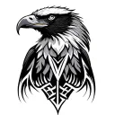 tribal with eagle tattoo design idea