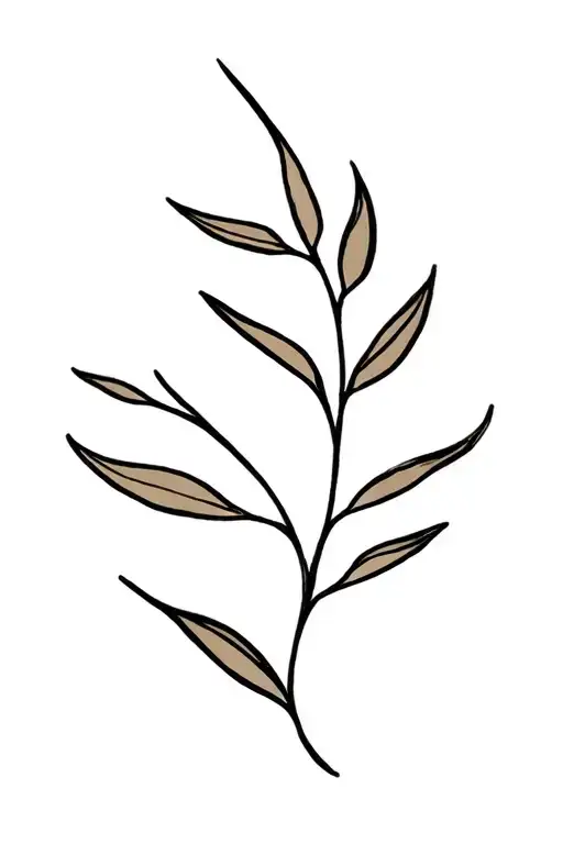 olive leaf with shapes tattoo design idea