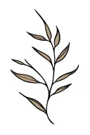 olive leaf with shapes tattoo design idea