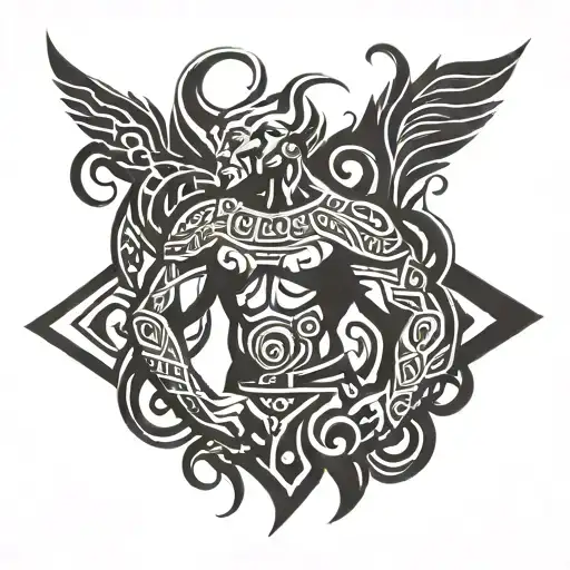 strong, independent person standing tattoo design idea