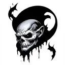 horror themed flash sheet tattoo design idea