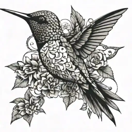 hummingbird made of junk parts incorporated somehow tattoo design idea