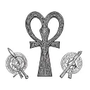 Ankh symbol image of war inside of ankh tattoo design idea