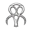Ankh symbol image of war inside of ankh tattoo design idea