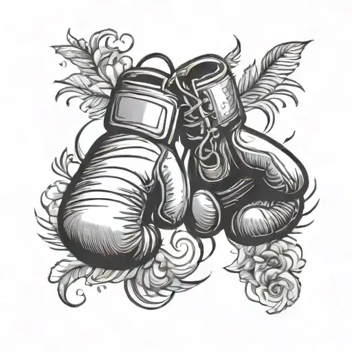 Boxing gloves with scope tattoo design idea