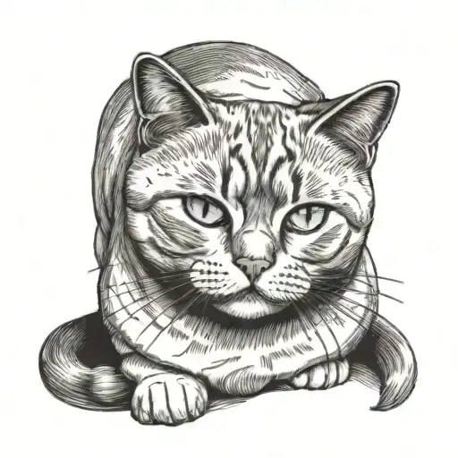 british shorthair cat tattoo design idea
