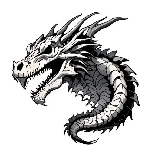 Skeletal Dragon tattoo design idea