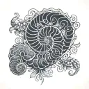 Ammonite tattoo design idea