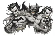 batman and joker inside a bat symbol same but with less detail still less detail make it easy to draw tattoo design idea