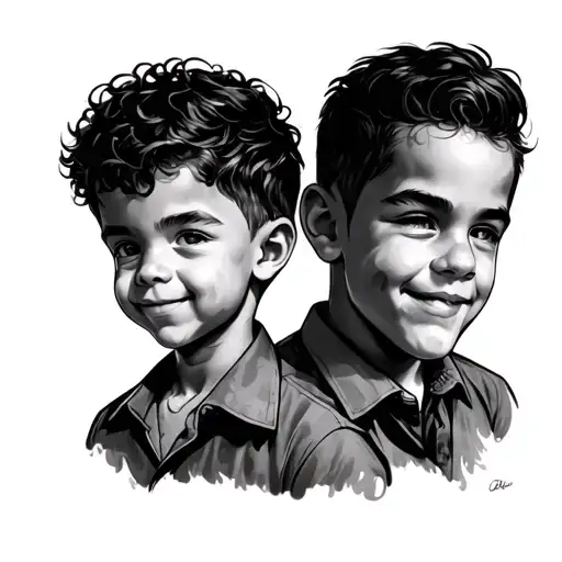 dad for 2 boys Edwin and Steven tattoo design idea