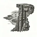 pinnacles cliff tattoo design idea