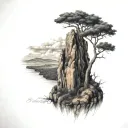 pinnacles cliff tattoo design idea