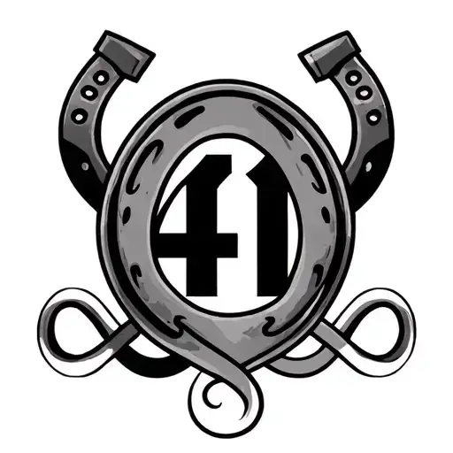 number 41, a horseshoe, a semicolon, and an infinity symbol tattoo design idea