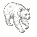 black bear walking tattoo design idea