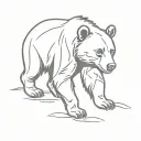 black bear walking tattoo design idea