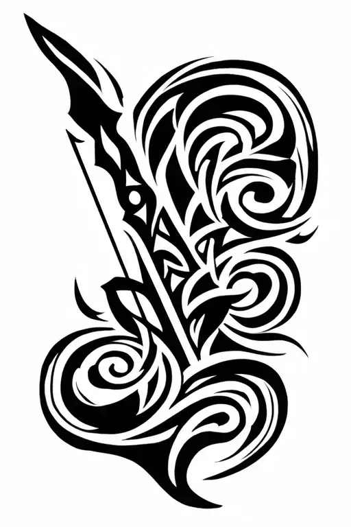 bow and arrow weapon formed against thee tattoo design idea