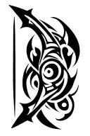 bow and arrow weapon formed against thee tattoo design idea