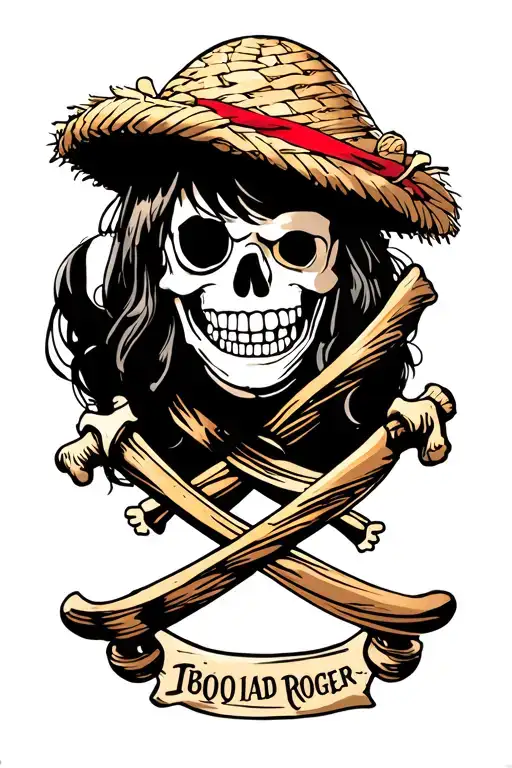 forearm tattoo featuring the Straw Hat Pirates Jolly Roger (One Piece) as the central element and manga/comic details tattoo design idea