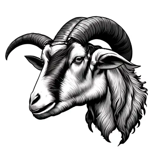 just the horns of a GOAT. NO FACE. 2 cuernos rectos hacia atras  tattoo design idea