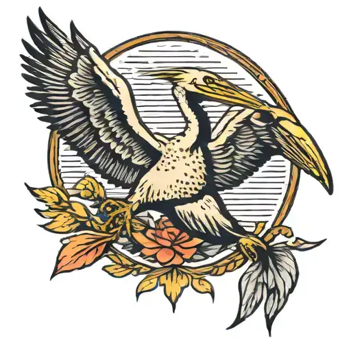 seal and pelican  tattoo design idea