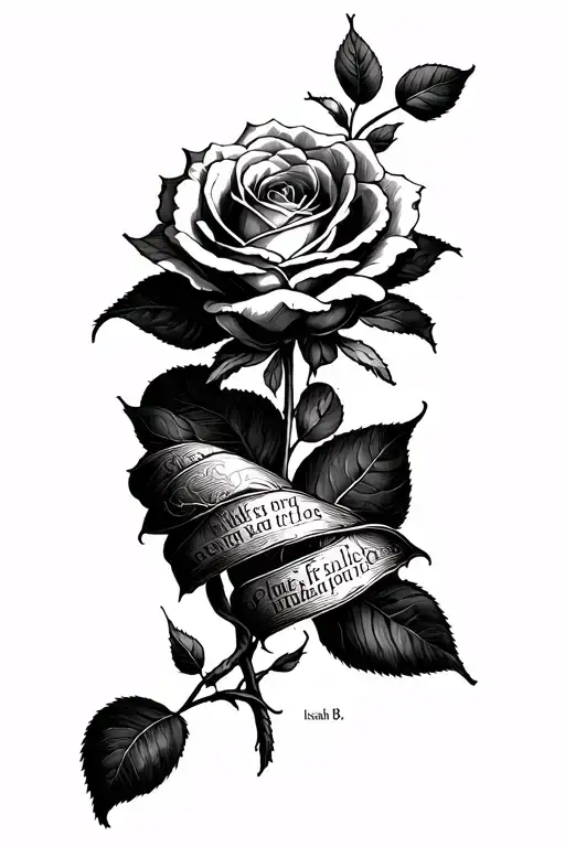 Isaiah 6:8 with a rosery wrapped tattoo design idea