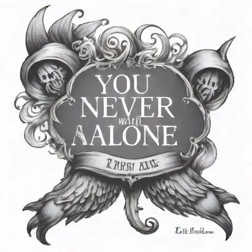 you never walk alone quotes in a cirkulär motion with the names tony theres and erica under tattoo design idea