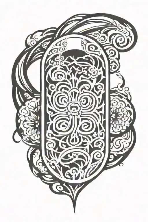 emtpy blank white omamori tattoo design idea
