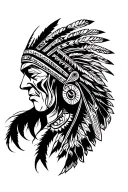 tribal indian warrior tattoo design idea