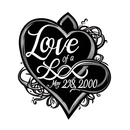 "Love of a Lifetime May 28,2000" CELTIC HEART INFINITY SIGN tattoo design idea