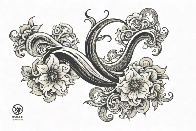 Design my a fine line, simplistic tattoo that has the words “no ordinary girl” following the flow of a wave tattoo design idea