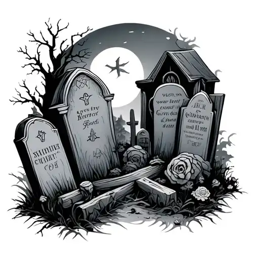 Graveyard tattoo design idea