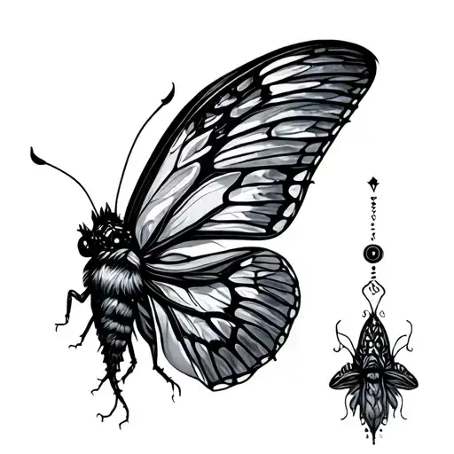 ethereal moth sleep token tattoo design idea