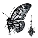 ethereal moth sleep token tattoo design idea