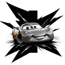 lightning McQueen with background  tattoo design idea
