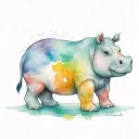 hockey hippo tattoo design idea