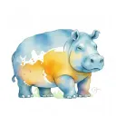 hockey hippo tattoo design idea
