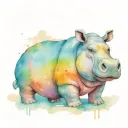 hockey hippo tattoo design idea