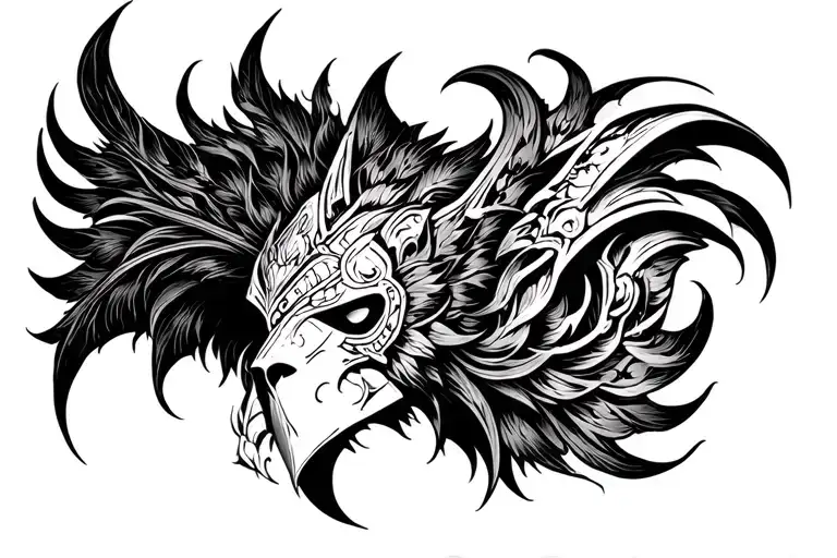 armor throat tattoo design idea
